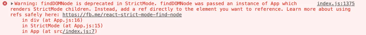 Warning about deprecated findDOMNode